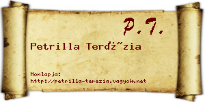 Petrilla Terézia névjegykártya